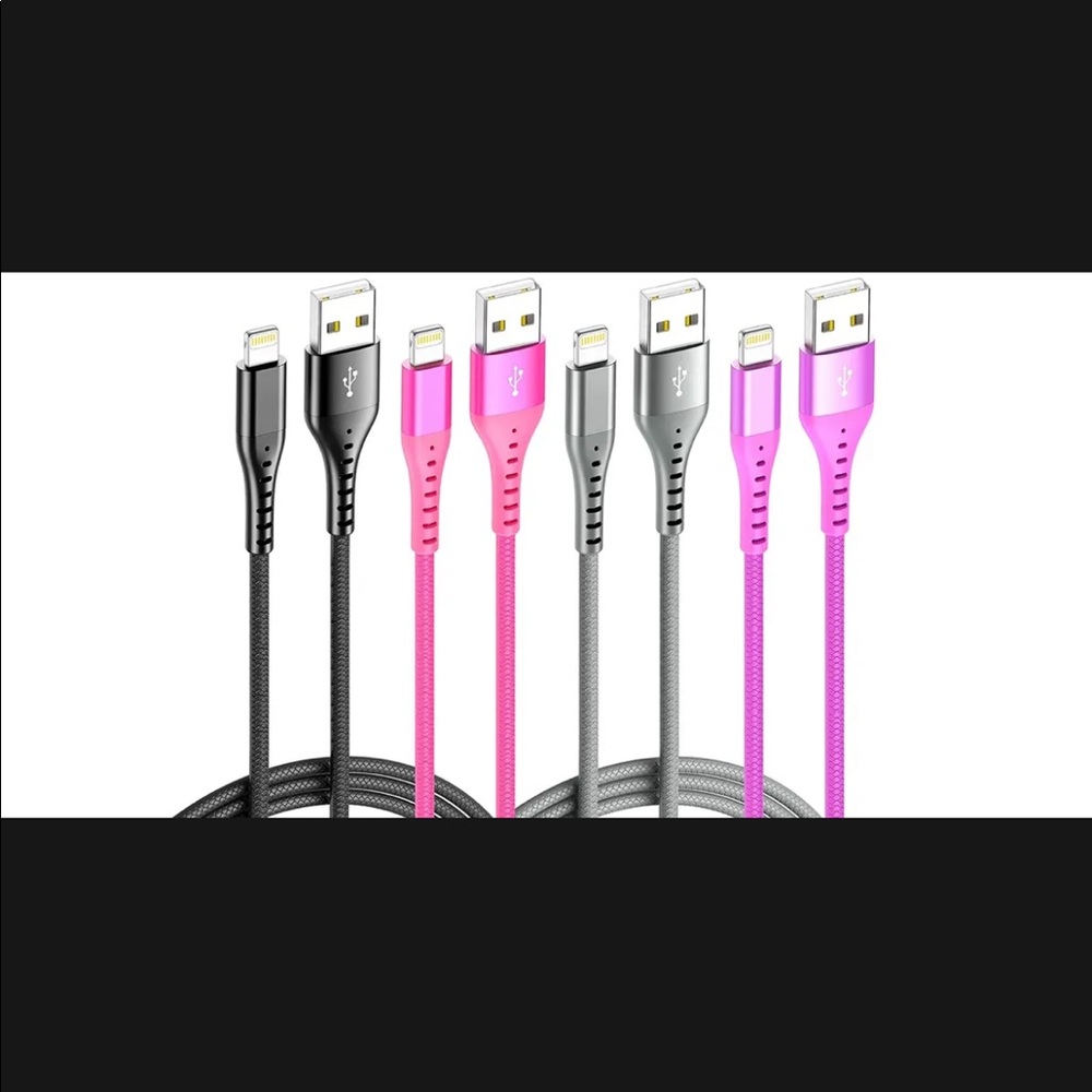 Xnew Cable 4 Colors iPhone Lightning Cable Rapid Cord [4-Pack 6/6/6/6ft]